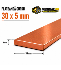 Platbanda cupru 30 x 5 mm – lungime 4 metri – EN Cu-ETP Platbanda cupru 30 x 5 mm – lungime 4 metri – EN Cu-ETP